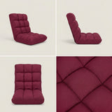 SOGA 2X Burgundy Flannel Lounge Chair Cushion Soft Comfortable Seat Pad