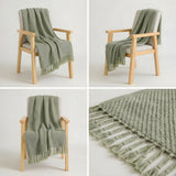 SOGA 2X Sage Green Polyester Throw Blanket 45x35x12cm Soft Cozy Sofa Bed