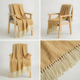 SOGA Mustard Yellow Polyester Throw Blanket Soft Cozy Sofa Bed