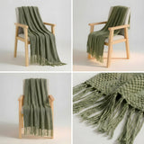 SOGA Green Polyester Throw Blanket Soft Cozy Sofa Bed