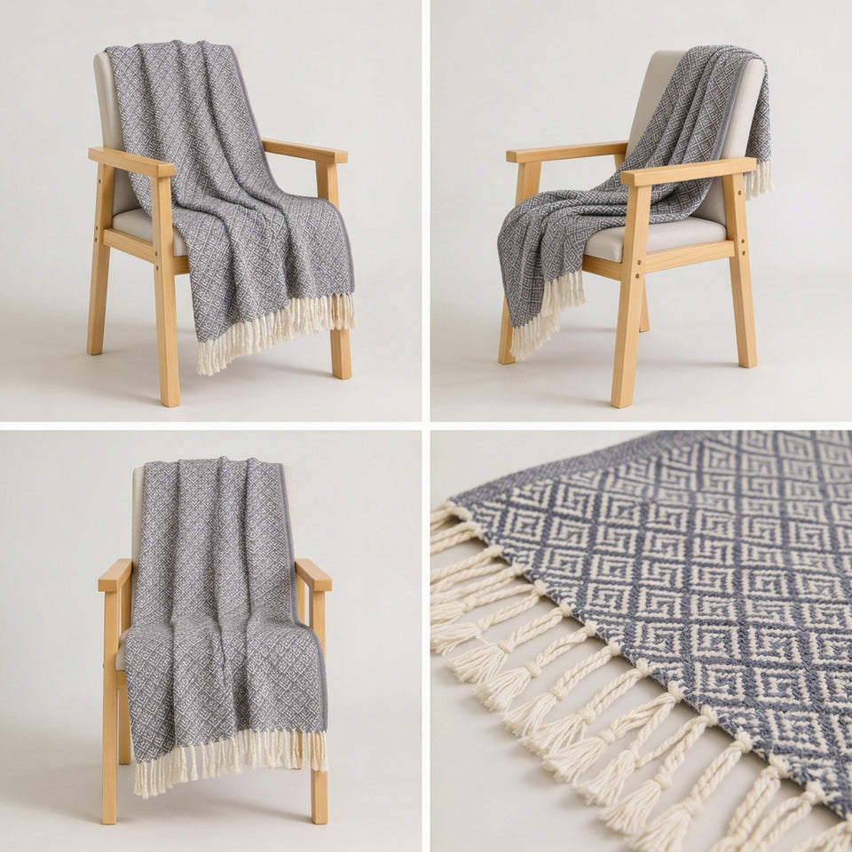SOGA Grey Throw Blanket 127x170cm Soft Polyester Cozy Sofa Bed