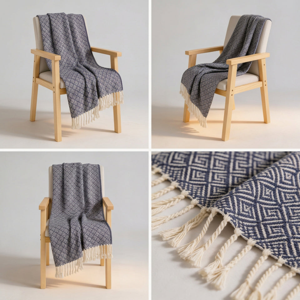 SOGA Deep Navy Throw Blanket 127x170cm Soft Polyester Cozy Sofa