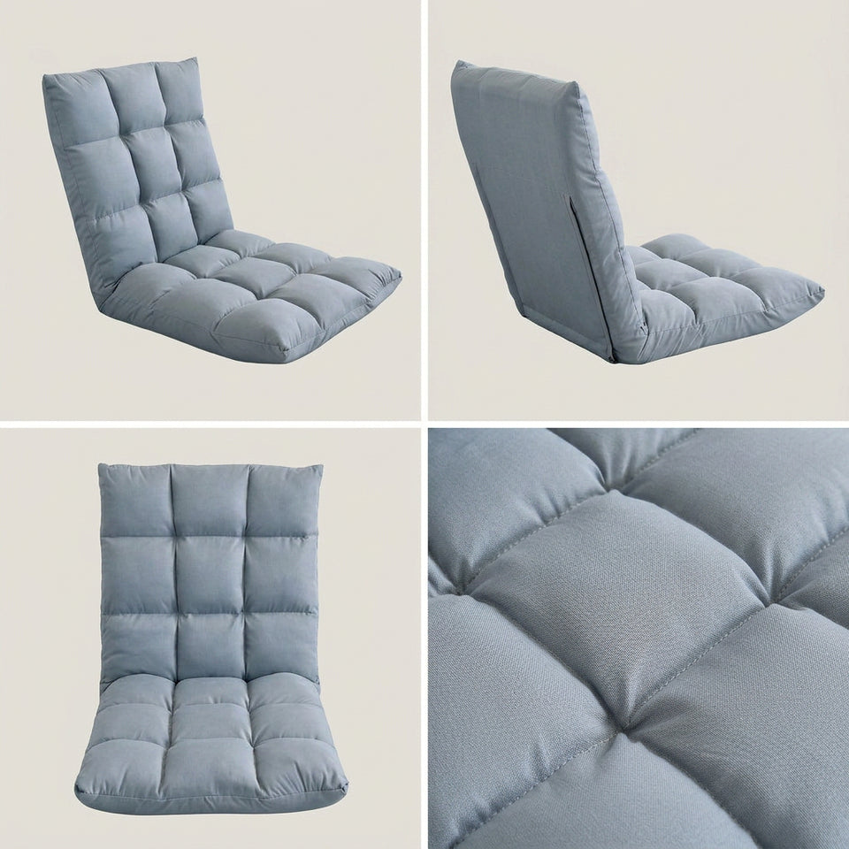 SOGA 2X Light Grey Flannel Lounge Chair Cushion Soft Comfortable Seat Pad