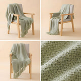 SOGA Matcha Green Polyester Throw Blanket Soft Cozy Sofa Bed