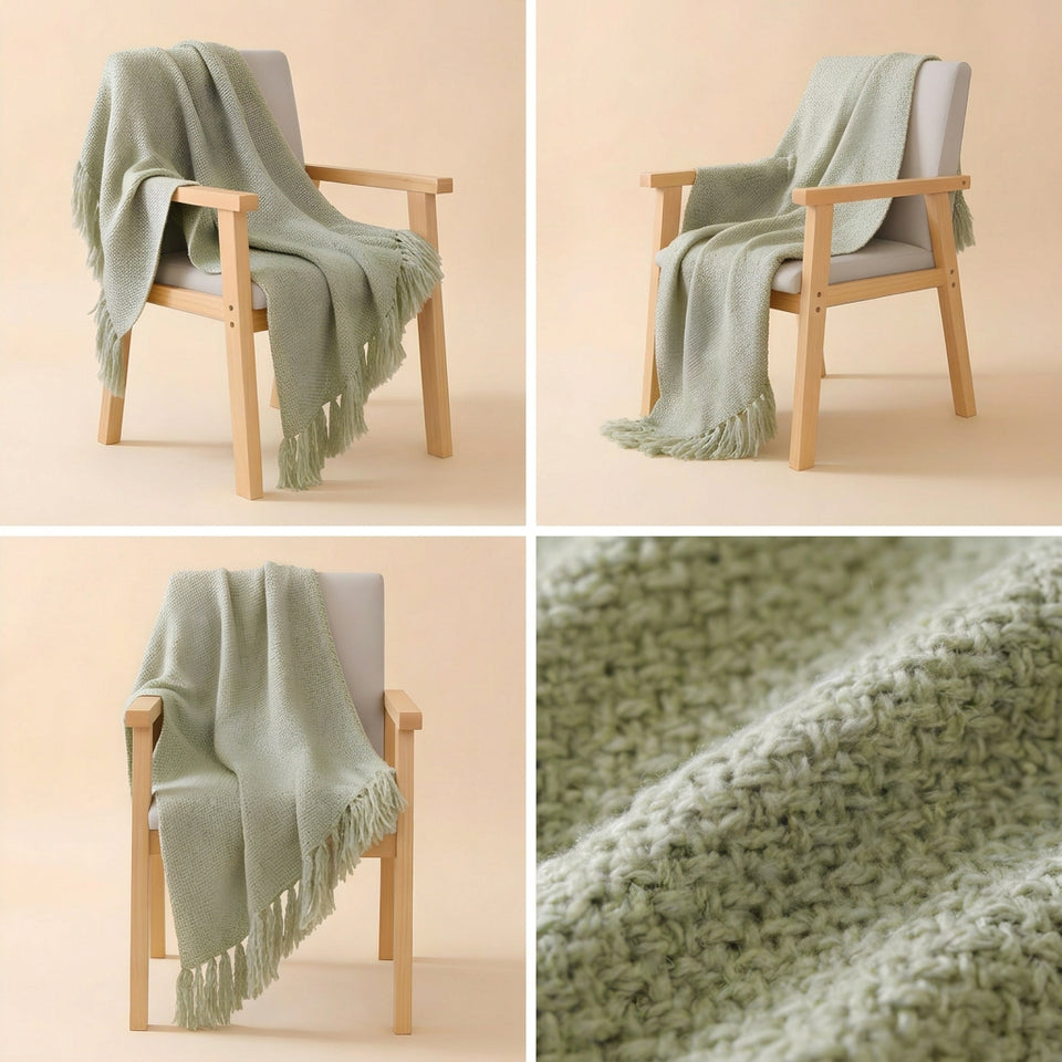 SOGA 2X Matcha Green Polyester Throw Blanket Soft Cozy Sofa Bed
