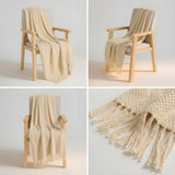 SOGA Cream Polyester Throw Blanket Soft Cozy Sofa Bed