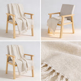 SOGA Beige Polyester Throw Blanket Soft Cozy Sofa Bed