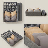 SOGA (44x29x13cm) Grey 15+1 Compartment Fabric Storage Box Organizer