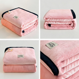SOGA 2X 230x200cm Pink Flannel Polyester Throw Blanket