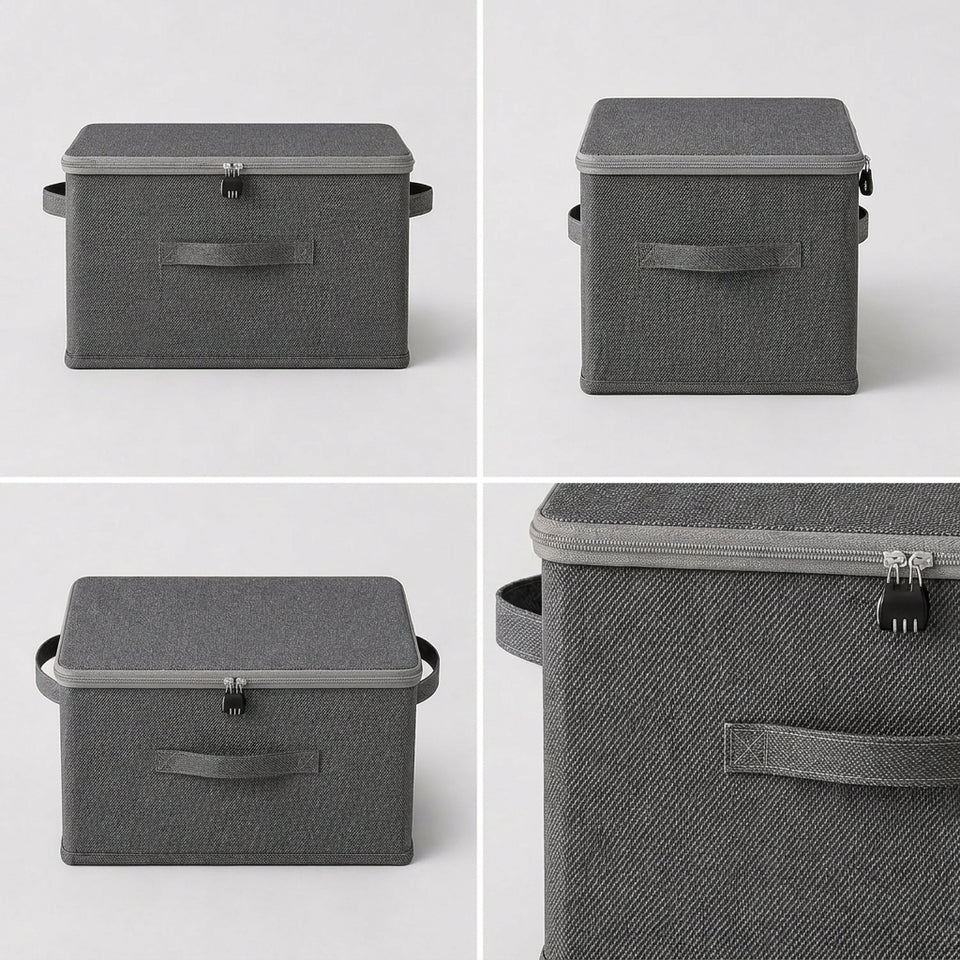 SOGA (49x37x30cm) Grey Fabric Storage Box Home Organizer