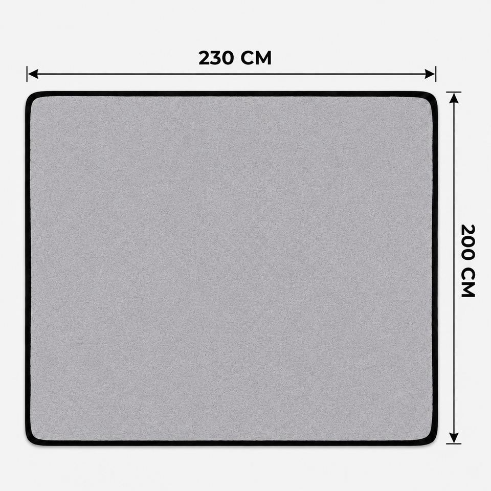 SOGA 2X 230x200cm Silver Flannel Polyester Throw Blanket
