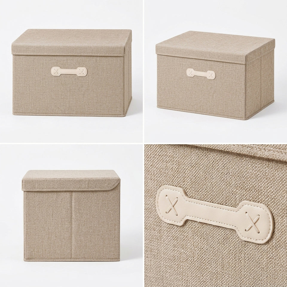 SOGA (46x36x28cm) Khaki 45L Fabric Storage Box Organizer