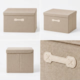 SOGA (46x36x28cm) Khaki 45L Fabric Storage Box Organizer