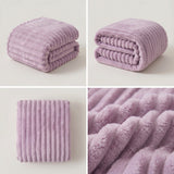 SOGA 2X 150x200cm Purple Flannel Polyester Throw Blanket