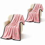SOGA 2X 230x200cm Pink Flannel Polyester Throw Blanket