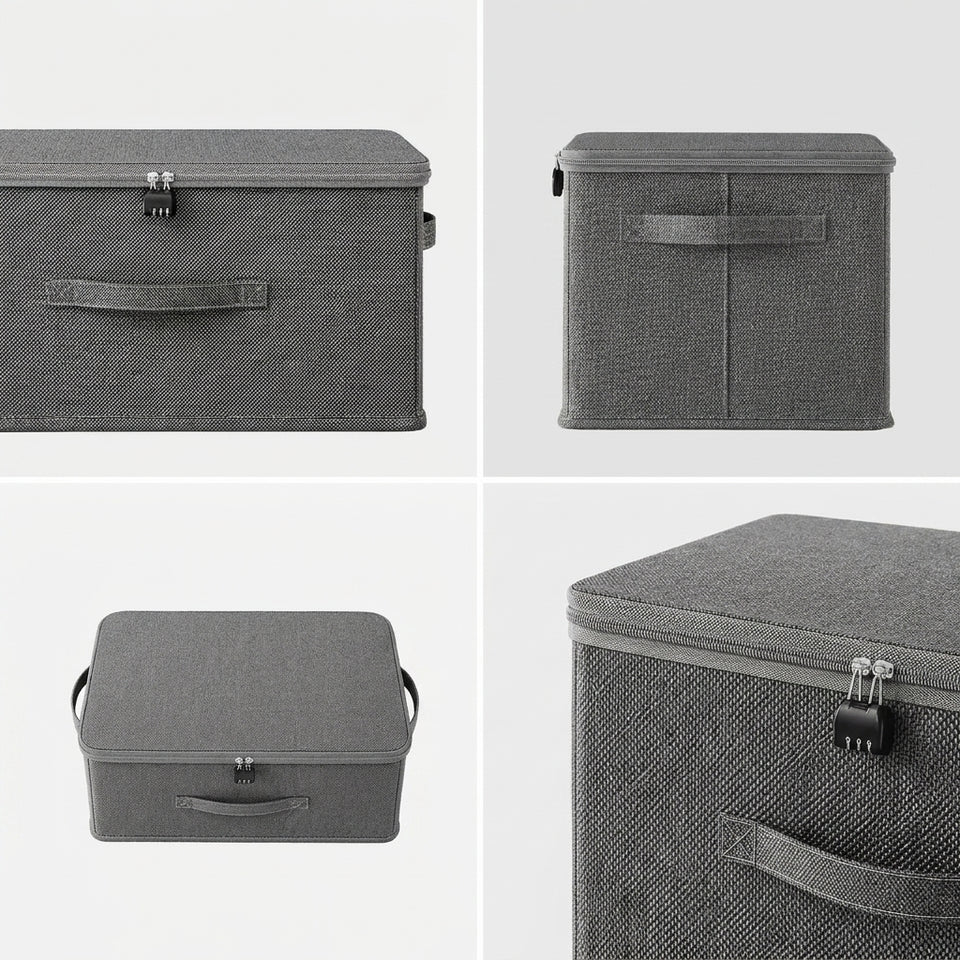 SOGA (60x40x30cm) Grey Fabric Storage Box Home Organizer