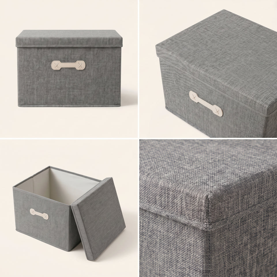 SOGA (60x42x40cm) Grey 108L Fabric Storage Box Organizer