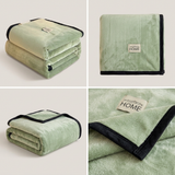 SOGA 230x200cm Green Flannel Polyester Throw Blanket