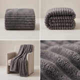 SOGA 2X 150x200cm Grey Flannel Polyester Throw Blanket