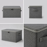 SOGA (40x30x20cm) Grey Fabric Storage Box Home Organizer ( Large)