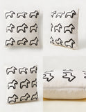 SOGA 2-Pack 45cm White Teddy Fleece Pony Design Throw Pillows