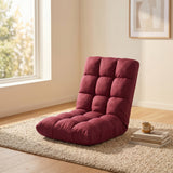 SOGA Burgundy Flannel Lounge Chair Cushion Soft Comfortable Seat Pad