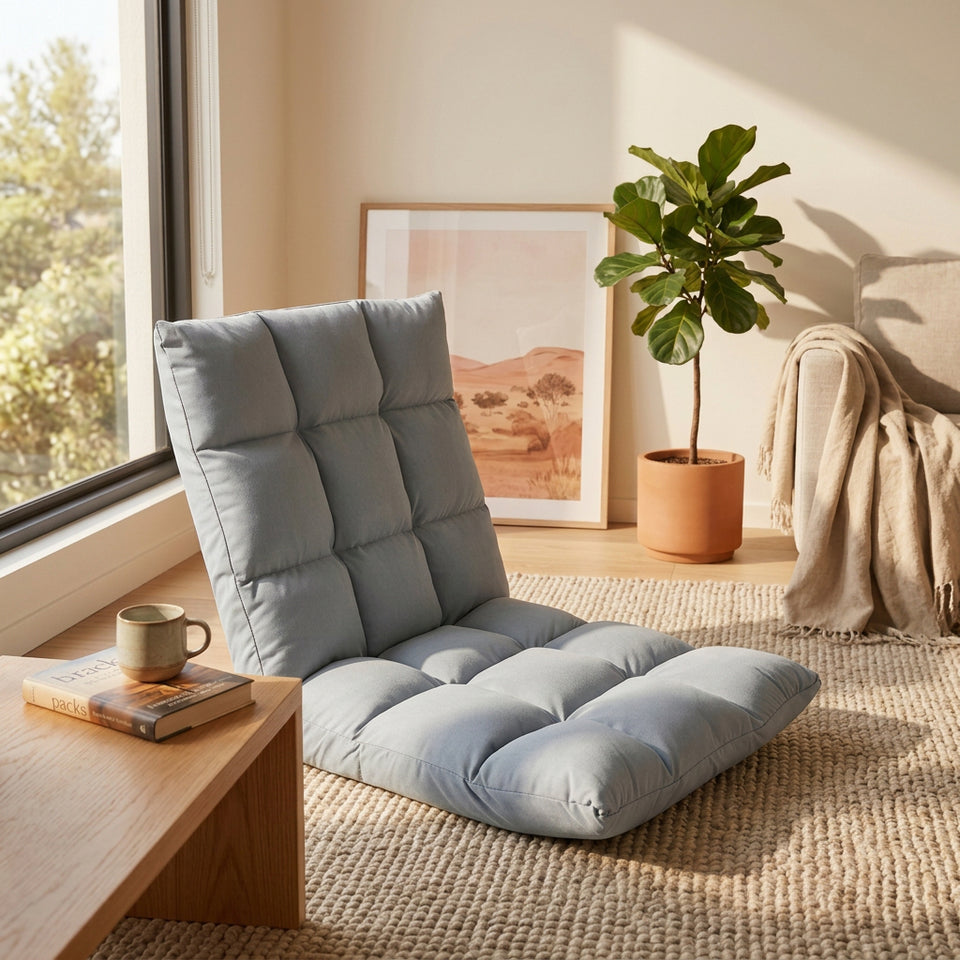 SOGA Light Grey Flannel Lounge Chair Cushion Soft Comfortable Seat Pad
