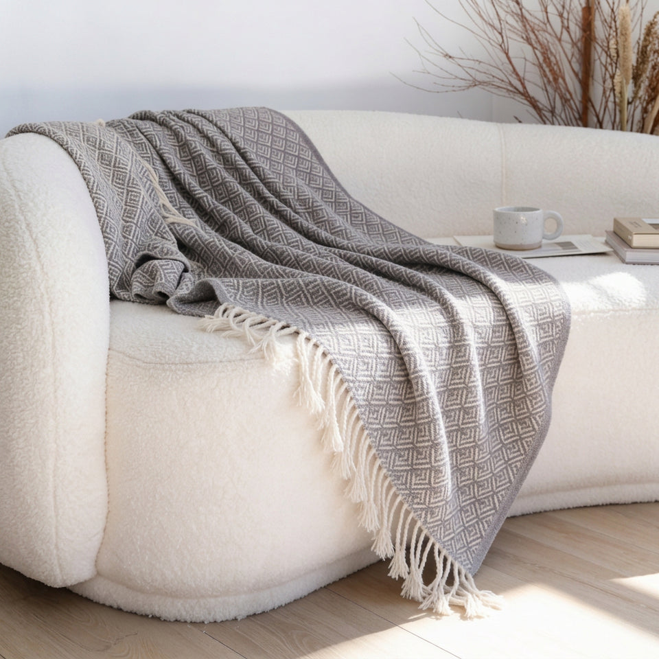 SOGA 2X Grey Throw Blanket 127x170cm Soft Polyester Cozy Sofa Bed