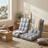 SOGA 2X Light Grey Flannel Lounge Chair Cushion Soft Comfortable Seat Pad