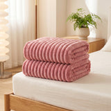 SOGA 2X 150x200cm Pink Flannel Polyester Throw Blanket