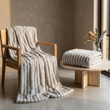 SOGA 2X150x200cm Silver Flannel Polyester Throw Blanket
