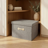 SOGA (40x30x25cm) Grey 30L Fabric Storage Box Organizer