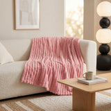 SOGA 150x200cm Pink Flannel Polyester Throw Blanket
