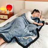 SOGA 230x200cm Blue Flannel Polyester Throw Blanket