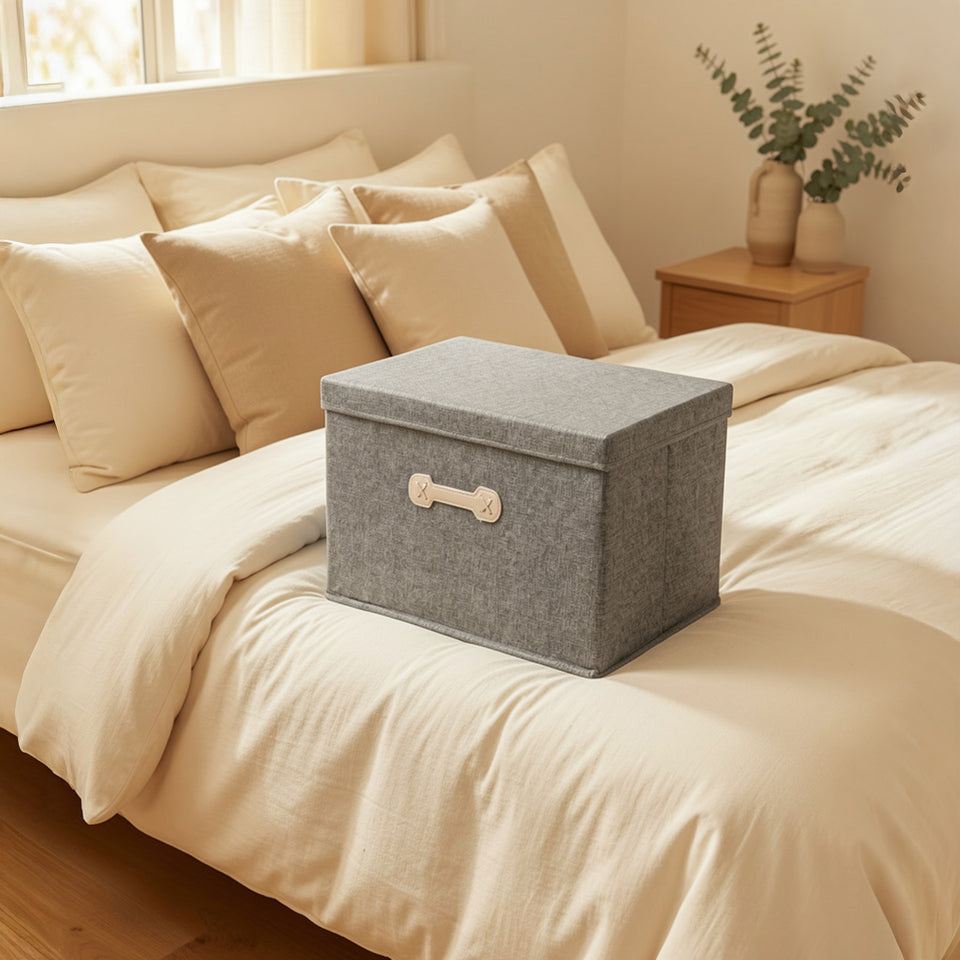 SOGA (60x42x40cm) Grey 108L Fabric Storage Box Organizer