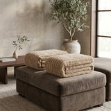 SOGA 2X 230x200cm Light Coffee Flannel Polyester Throw Blanket