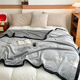 SOGA 230x200cm Silver Flannel Polyester Throw Blanket