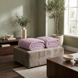SOGA 2X 150x200cm Purple Flannel Polyester Throw Blanket