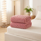 SOGA 2X 230x200cm Pink Flannel Polyester Throw Blanket