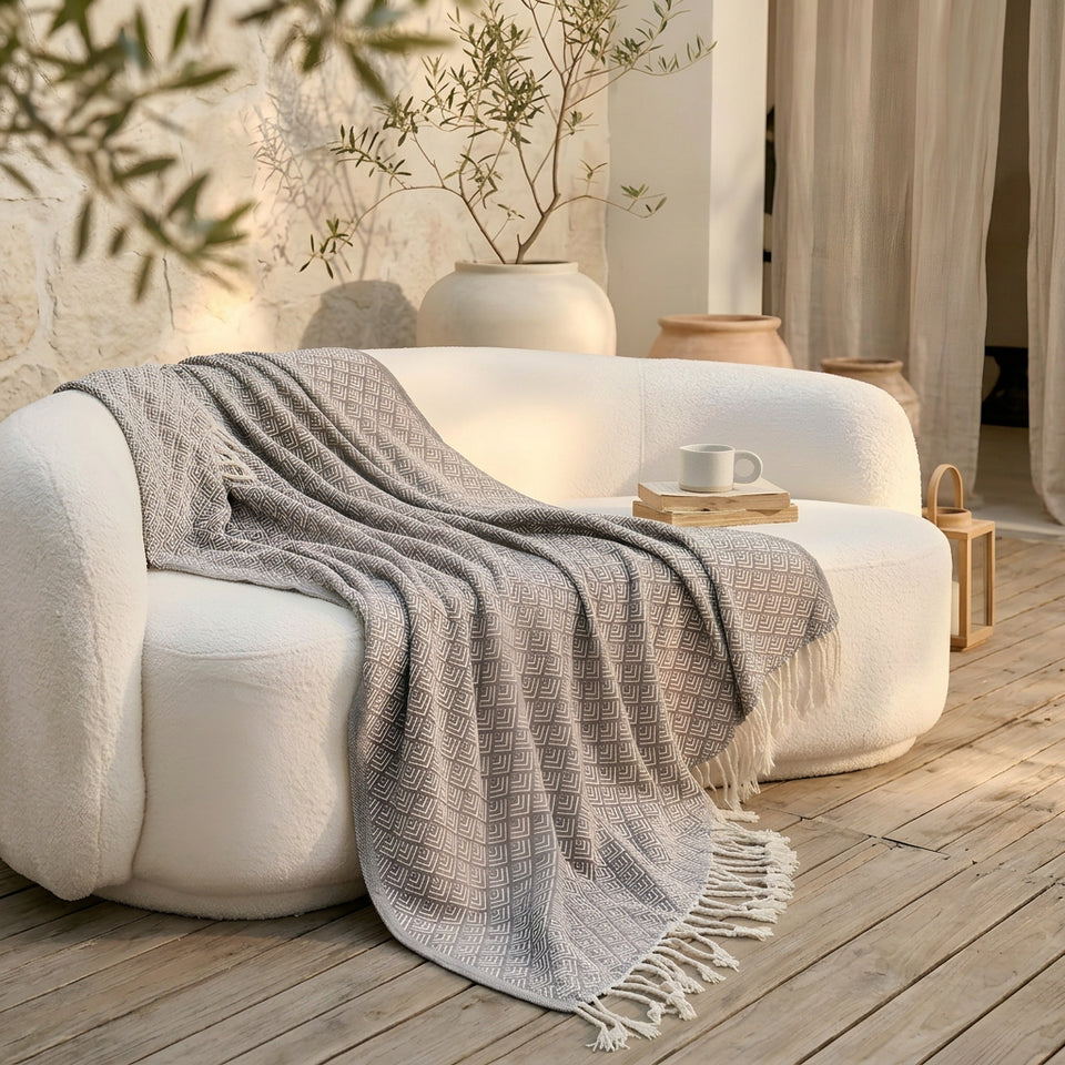 SOGA Grey Throw Blanket 127x170cm Soft Polyester Cozy Sofa Bed