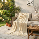 SOGA Cream Polyester Throw Blanket Soft Cozy Sofa Bed