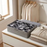 SOGA (43x29x13cm) Grey 30 Compartment Fabric Storage Box Organizer