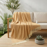 SOGA Mustard Yellow Polyester Throw Blanket Soft Cozy Sofa Bed