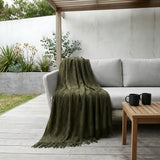 SOGA Army Green Polyester Throw Blanket Soft Cozy Sofa Bed