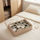 SOGA (43x29x13cm) Beige 30 Compartment Fabric Storage Box Organizer