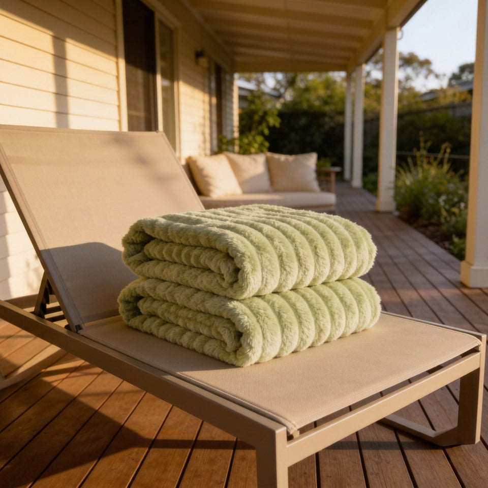 SOGA 2X 150x200cm Light Green Flannel Polyester Throw Blanket