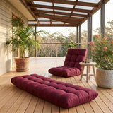 SOGA 2X Burgundy Flannel Lounge Chair Cushion Soft Comfortable Seat Pad