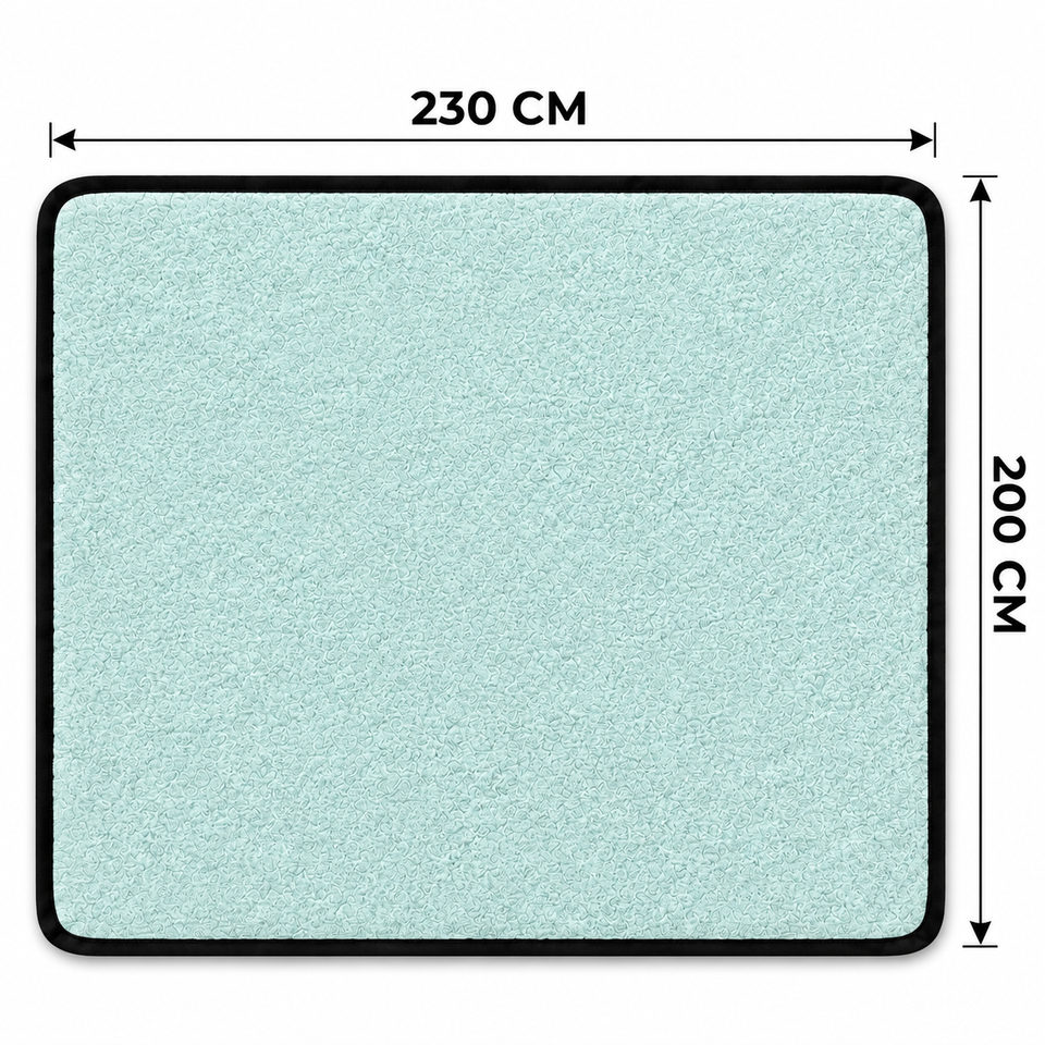 SOGA 2X 230x200cm Mint Green Flannel Polyester Throw Blanket