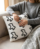 SOGA 45cm Throw Pillow White Teddy Fleece Square Pony Design Decorative Cushion for Living Room