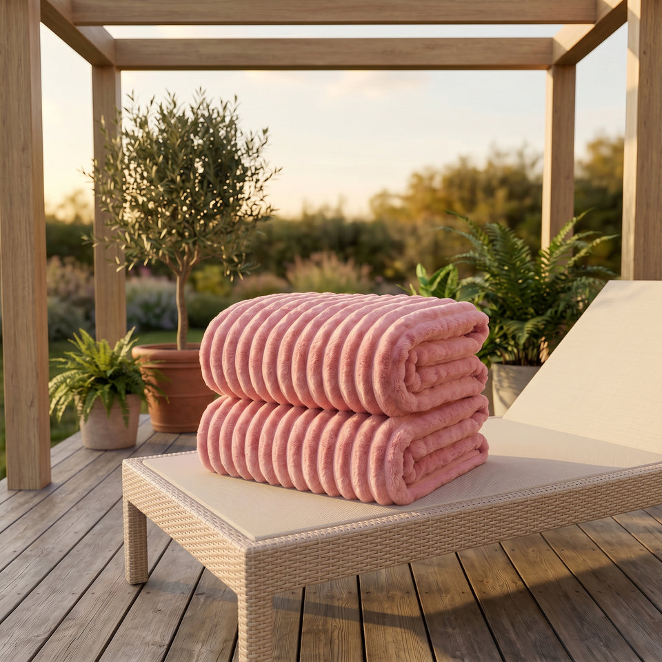 SOGA 2X 230x200cm Pink Flannel Polyester Throw Blanket